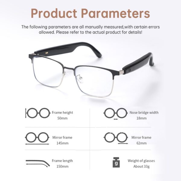 Smart Bluetooth Glasses with Photochromic Lenses - GS06S-2 - Image 4