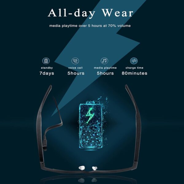 Bluetooth Smart Sunglasses with Open Ear Audio & Anti-Blue Light - Image 6