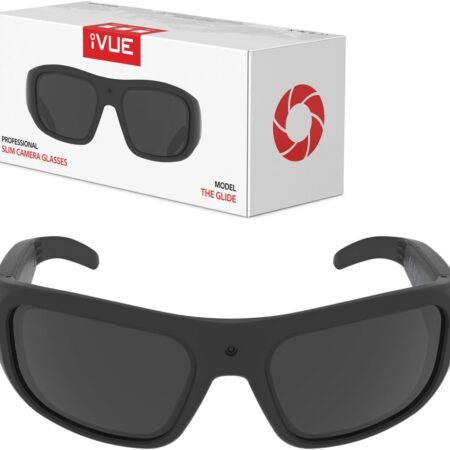 Glide 1080P HD Camera Glasses Video Recording Sport Sunglasses DVR Black