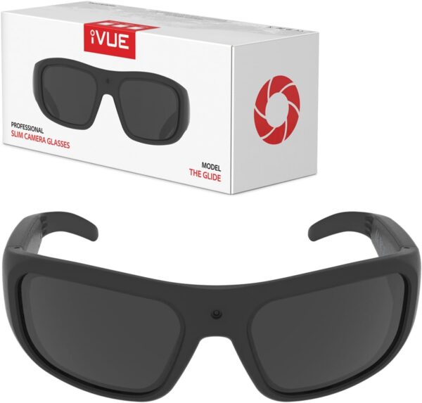 Glide 1080P HD Camera Glasses Video Recording Sport Sunglasses DVR Black