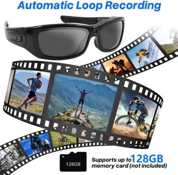 HD 1080P Sunglasses Camera: Sport Action Camera with Bluetooth - Image 3