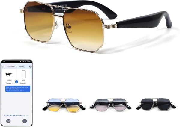 AI Smart Bluetooth Sunglasses: 140+ Language Translation