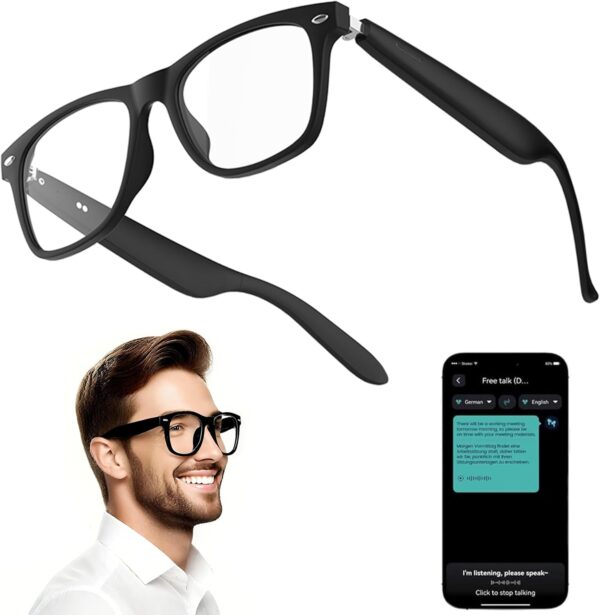 Smart Translation Glasses with ChatGPT & Bluetooth - F6in