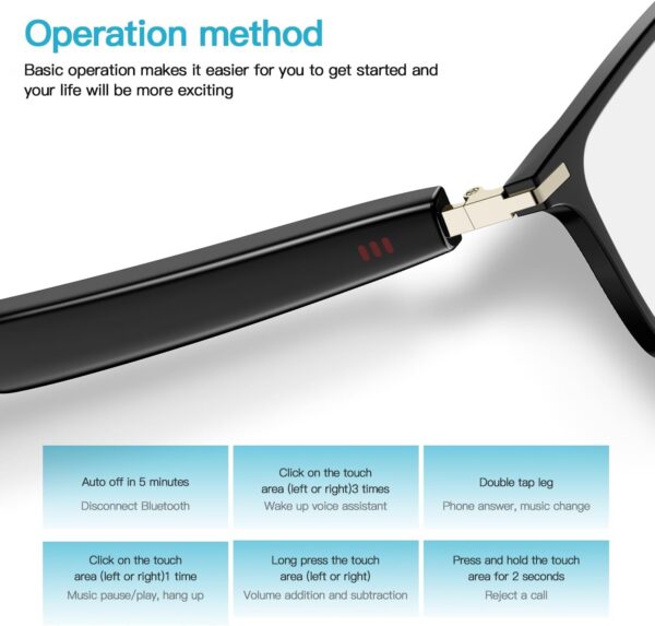 Smart Glasses: Open Ear Design, IP67 Waterproof, Bluetooth 5.4 - Image 6