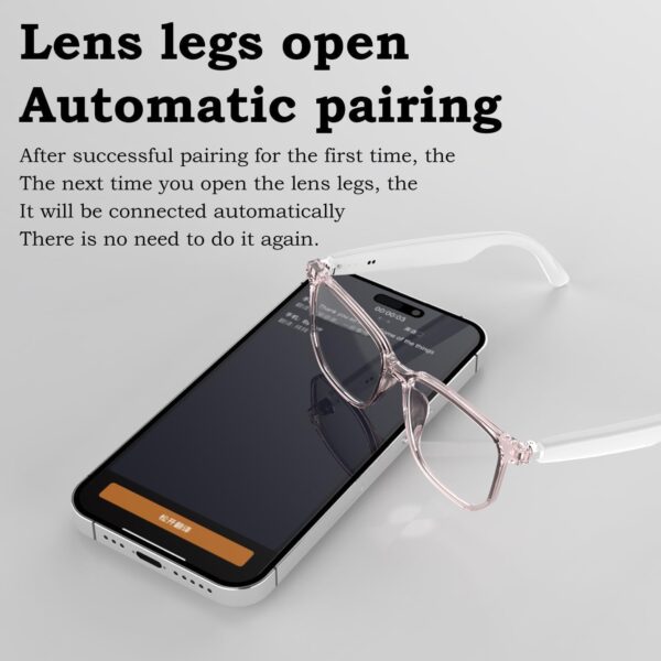 AI Smart Glasses with Real-Time 144-Language Translation and Bluetooth 5.4 White - Image 5
