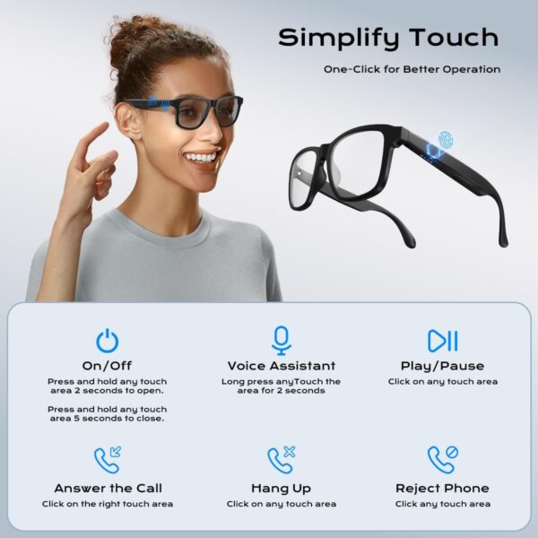 Smart Glasses with Bluetooth, Photochromic-Lens and UV400 Protection - Image 7