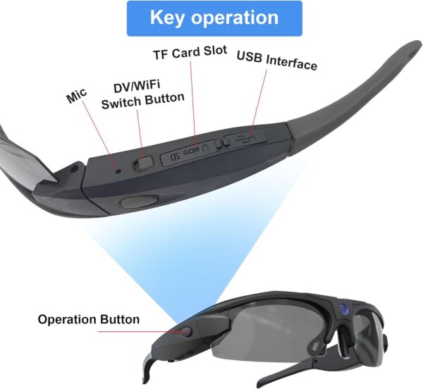 WiFi Camera Sunglasses: 4K Video with UV Protection - Image 3