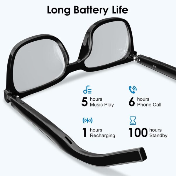Smart Glasses: Anti Blue Light Bluetooth + Magnetic Clip-On Sunglasses - Image 7