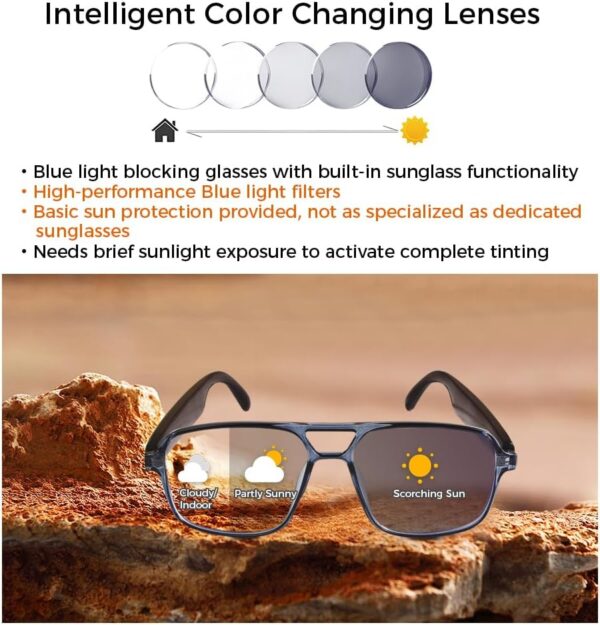 Smart Glasses Bluetooth Audio: Blue Light Protection & Touch Control - Image 3