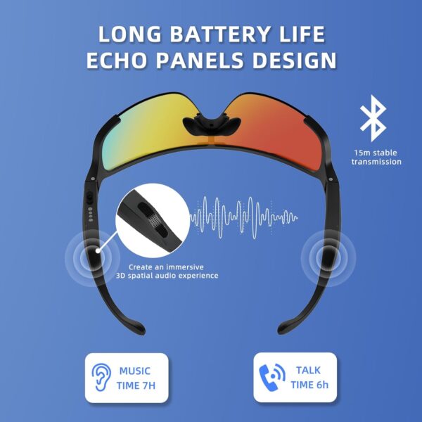 Bluetooth Sunglasses with UV Protection & Open Ear Speakers - Image 3