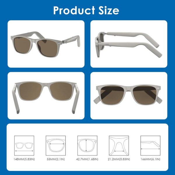 Smart AI Glasses with Translation & Audio - Beige Frame - Image 6