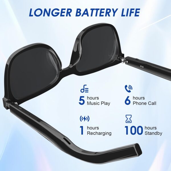Smart Glasses - Anti Blue Light & Photochromic Bluetooth Sunglasses, UV... - Image 6