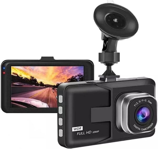 3-inch 1080p High-Definition Dash cam for Cars, 24 Hour Recording, 170° Black