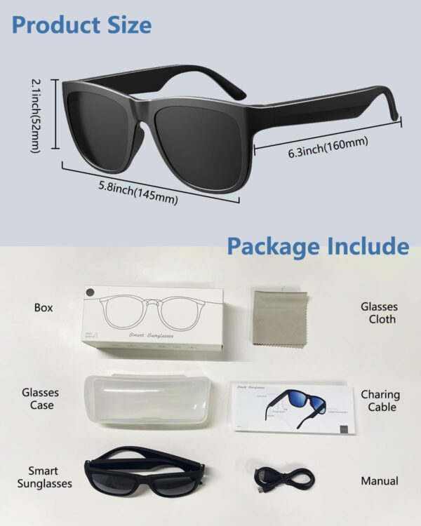 Bluetooth Smart Sunglasses: Open Ear, Bone Conduction, UV Protection - Image 5