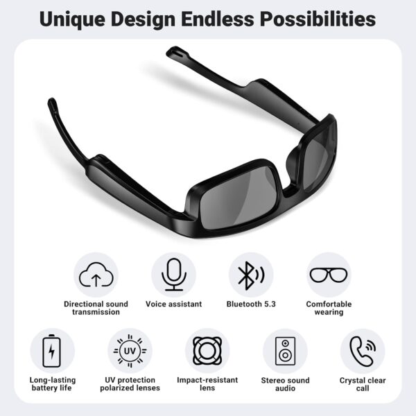 Smart Glasses: Polarized Bluetooth Sunglasses with Mic, Speaker & Voice Assistant - Image 8