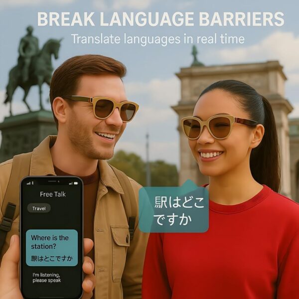 AI Smart Glasses: Dual Touch, 164-Language Translator, Sleep Aid - Image 4