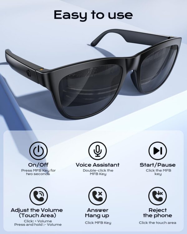 Smart Bluetooth Glasses: Audio & UV Protection in One - Image 3