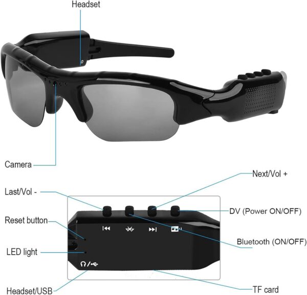 Smart Camera Glasses with HD Recording & Bluetooth - Sports Wearable - Image 7