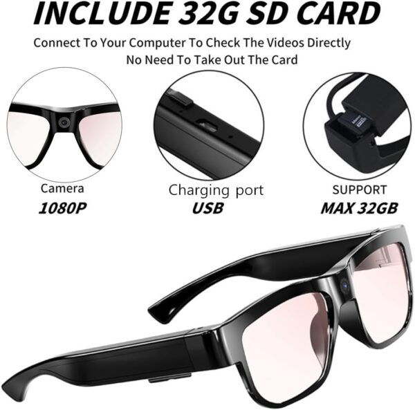 Camera Glasses: Smart Video Glasses with 32GB Memory - Image 2