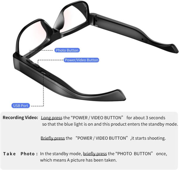 Camera Glasses: Smart Video Glasses with 32GB Memory - Image 3