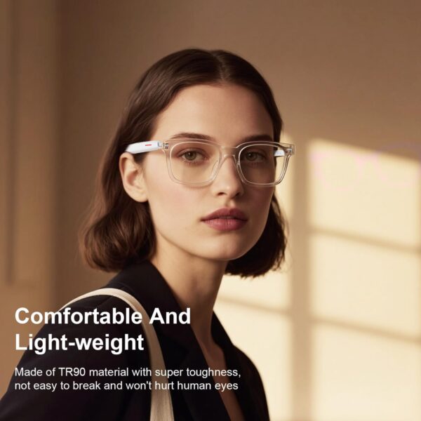 Smart Glasses Auto On/Off with Bluetooth Audio - Clear Frame - Image 5