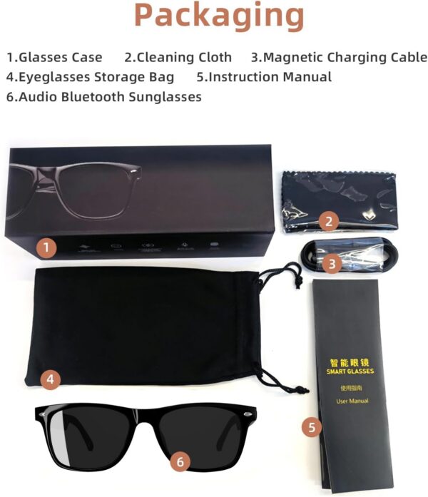 Smart Glasses 5.3 Bluetooth Audio with Remote Control - Image 9