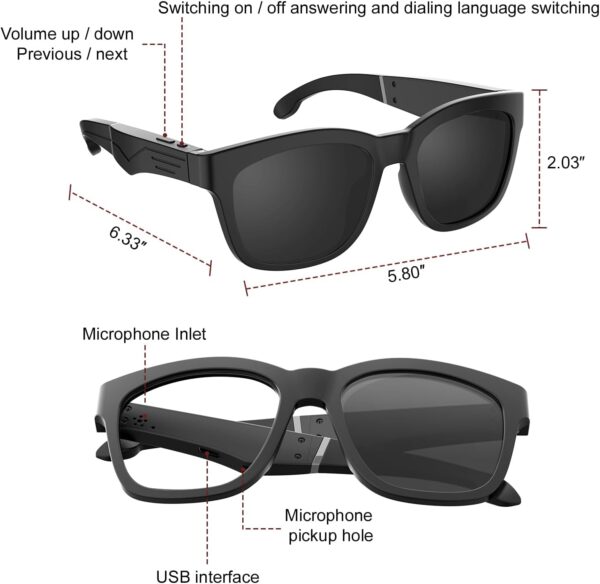 Bluetooth Smart Sunglasses with Speakers - TnoxHD - Image 9