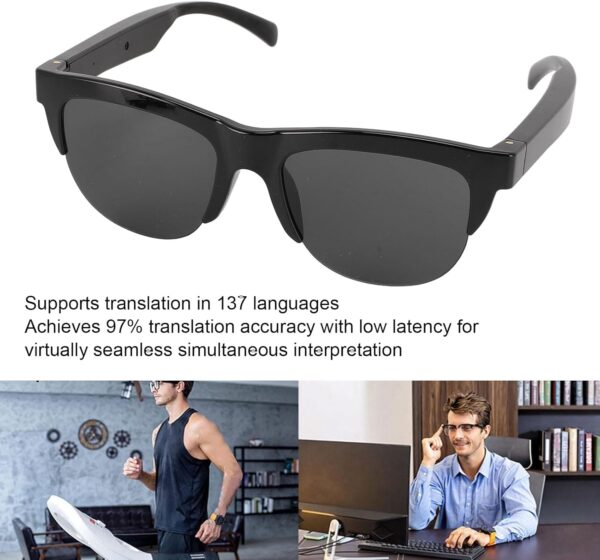 137 Language Translation Smart Glasses - TR90 PC Device with Dual Speakers - Image 3