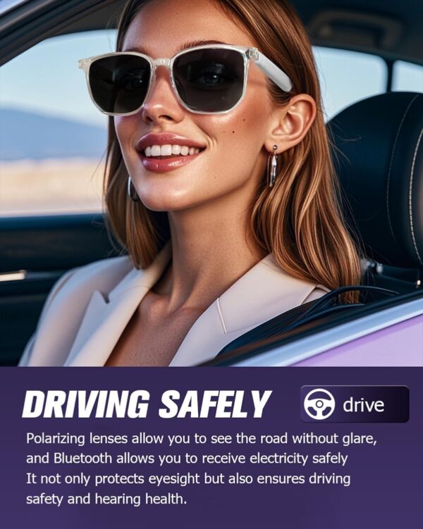 Smart Bluetooth Glasses with UV400 Protection - Stylish Tech Wear - Image 7