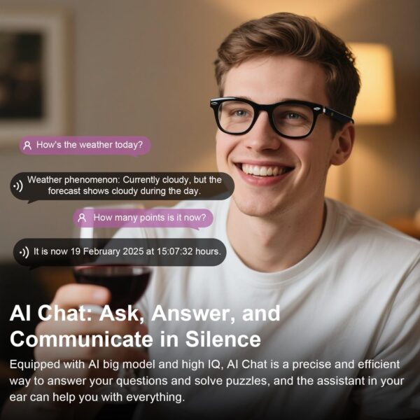 AI Translator Smart Glasses Powered by GPT, Support 160+ Languages, Black - Image 7