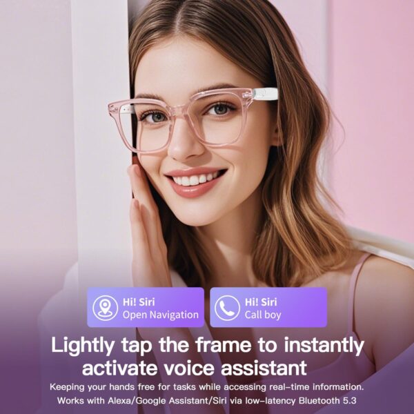 UF-08 Smart Glasses for Women: Open Ear Bluetooth with Blue Light Protection - Image 2