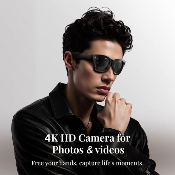 AI Smart Glasses: 4K Camera, Hands-Free Vlogging, Built-in Assistant - Image 2