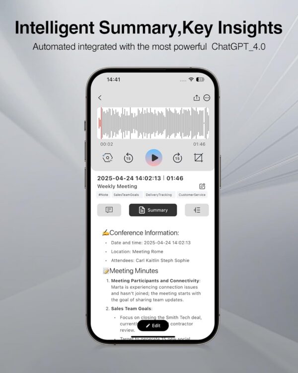 Powerextra AI Voice Recorder+ 64GB, 36hr Recording - Image 2