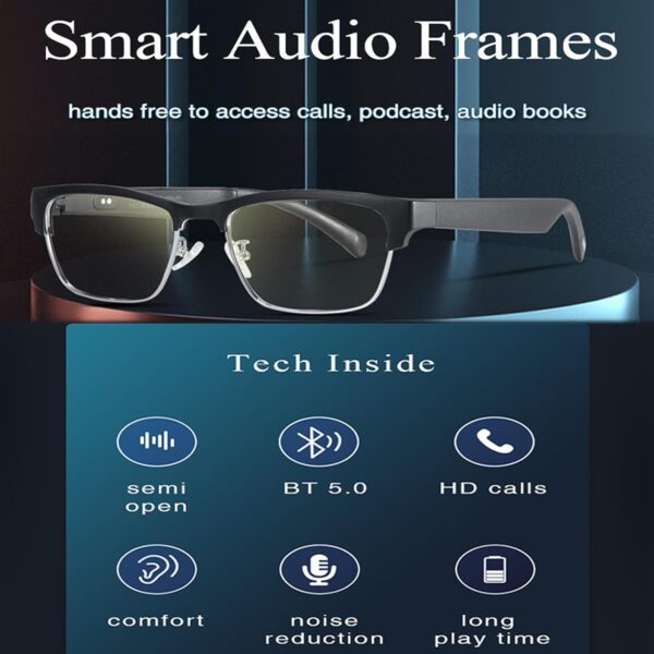 Bluetooth Smart Sunglasses with Open Ear Audio & Anti-Blue Light - Image 2