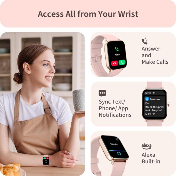 Women's Smart Watch with Alexa, 1.8" Health Tracker - Image 2