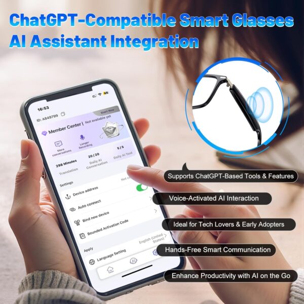 AI Translation Glasses: 138 Languages, Open-Ear Speakers, Photochromic - Image 7