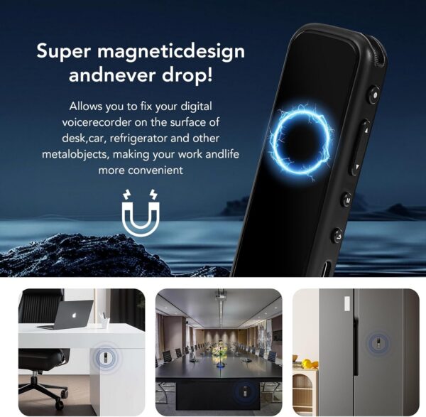 64GB Magnetic Voice Recorder: 3072Kbps High-Quality Recording with Bluetooth - Image 5