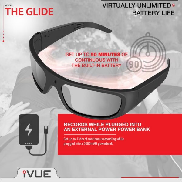Glide 1080P Camera Glasses: Lightweight HD Video Recording Sunglasses