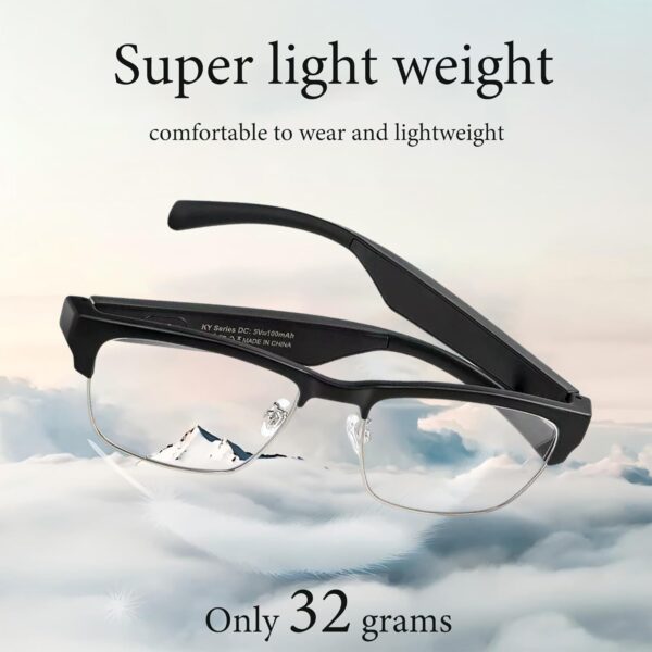 Bluetooth Audio Glasses with Anti-Blue Light - Lightweight Smart Eyewear - Image 7