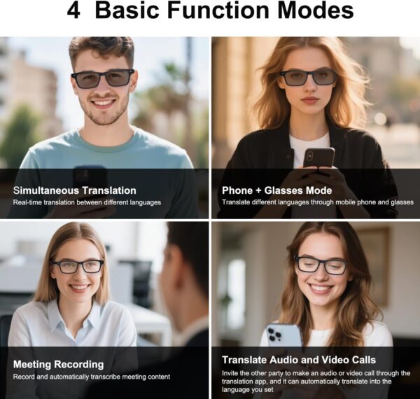 AI Glasses: Real-time Translator, Blue Light Filter - Image 3