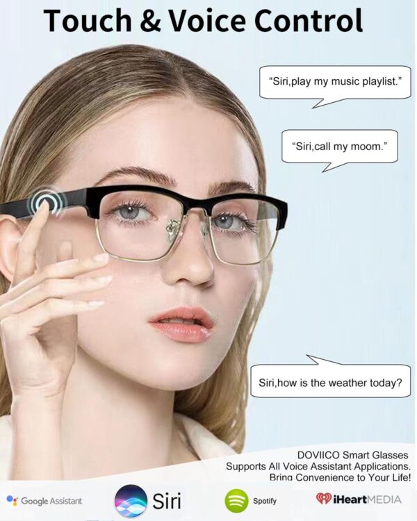 Smart Glasses Bluetooth Audio for Men Women with Built-in Mic &... - Image 4