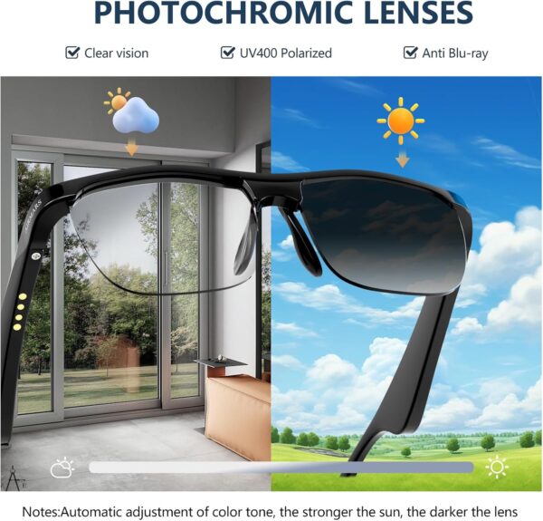 AIRMARS Photochromic Bluetooth Sunglasses: Lightweight, Smart Assistant - Image 2