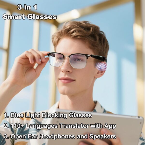 Smart Translation Glasses with AI: Bluetooth, Blue Light Filter - Image 6