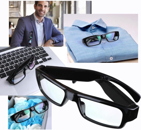 1080P HD Camera Glasses, Video Glasses for Outdoor Sports, Built-in Black - Image 7