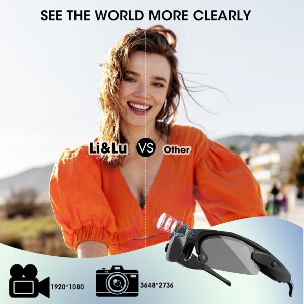 Li&Lu Sport Camera Sunglasses: 1080P WiFi HD - Image 2