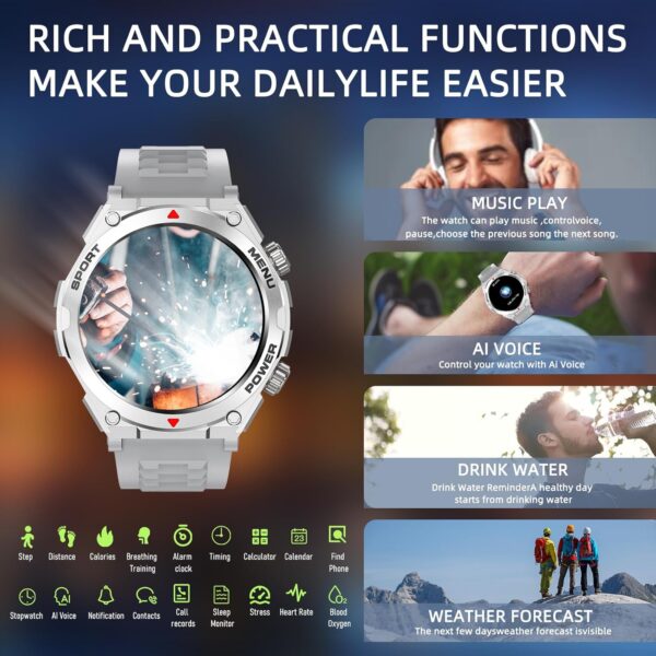 Military Smart Watch for Men: 1.52 HD Call-Enabled Fitness Tracker - Image 3