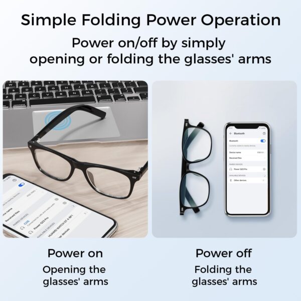 Polarized Bluetooth Smart Glasses: Magnetic Clip, Open Ear Audio, IP65 Waterproof - Image 3