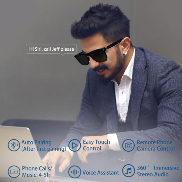 Smart Bluetooth Sunglasses: Audio & UV Protection in One - Image 2