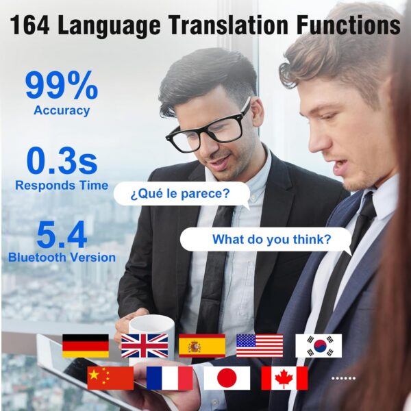 AI Translation Smart Glasses: 164 Languages & Color-Changing Lenses - Image 2