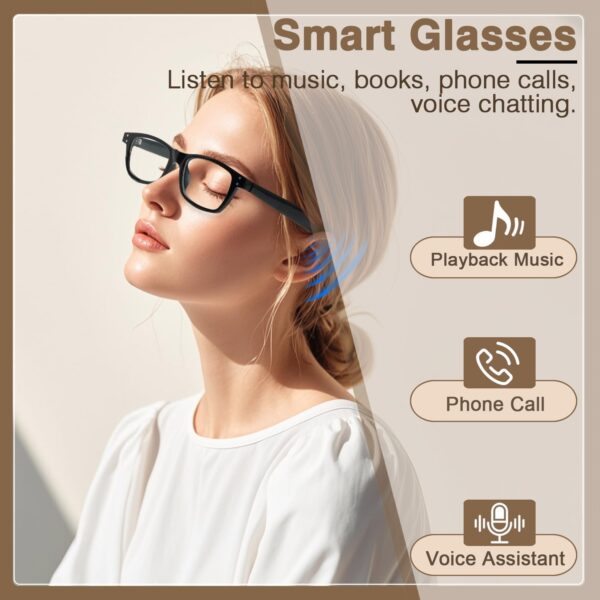 Smart Glasses for Men and Women with Blue Light Filtering Lenses - Image 3